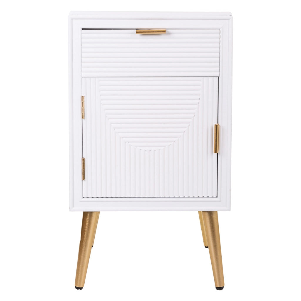 Comodino in legno bianco 39,5x36x70,5