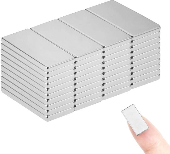 Pacco di 40 magneti neodimio, rettangolari, 20 x 10 x 2 mm, forti, piani, rettangolari, minimagneti, magneti quadrati da murale per lavagne, lavagne bianche, lavagne magnetiche, lavagne per scuola, lavagne per appunti, frigoriferi.