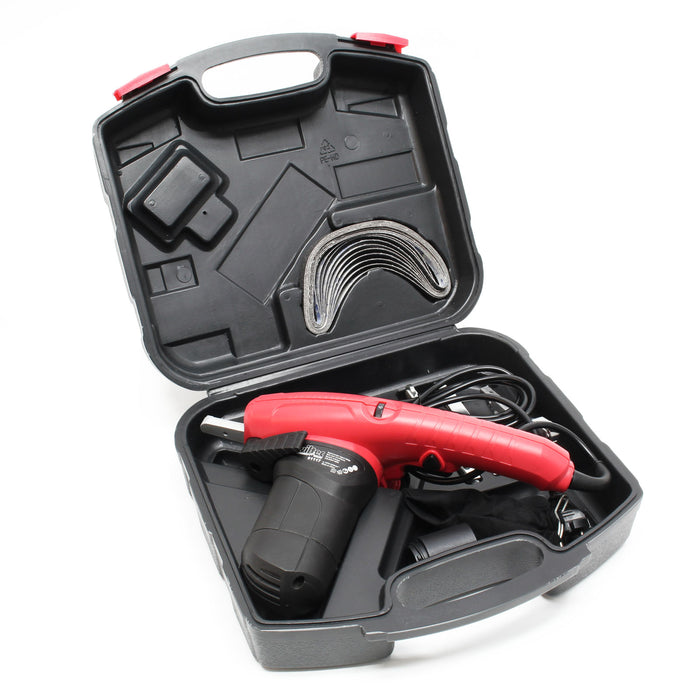 Levigatrice a nastro 400W con tre bracci di smerigliatura intercambiabili e 10 nastri abrasivi