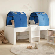 Letto con Tunnel 4 pcs Bianco e Blu Legno ingegnerizzato 3423523