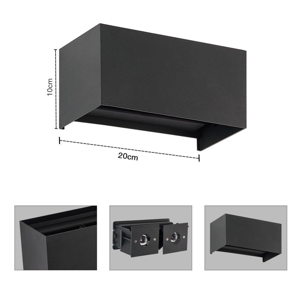 ZMH Specchio LED da Muro Nero IP65 Luce Calda Bianca Regolabile G9 Lampada da Parete per Interni Esterni Sala