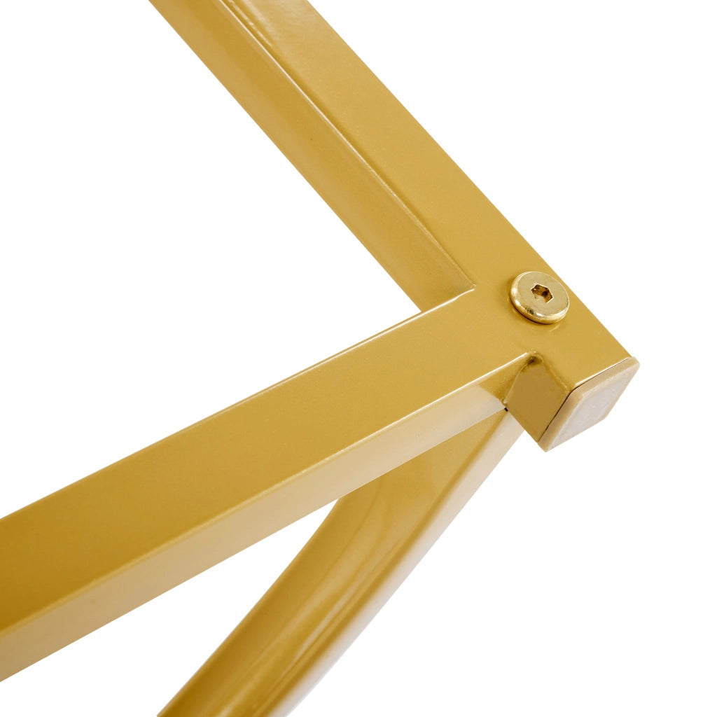 TAVOLO Set da 5 pezzi rotondo 80 cm MDF bianco e metallo dorato con 4 sedie