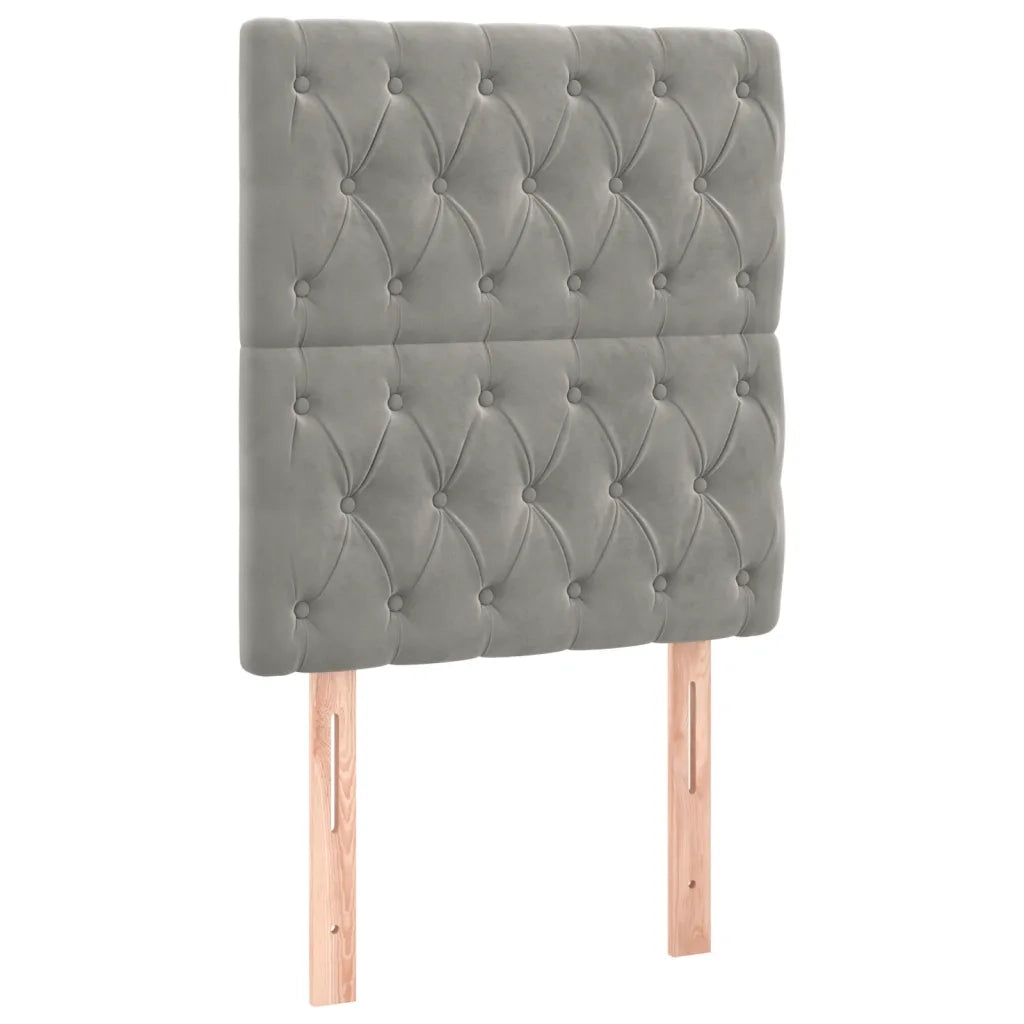 Letto singolo | Letto per adulti | Giroletto a Molle con Materasso Grigio Chiaro 80x200 cm Velluto