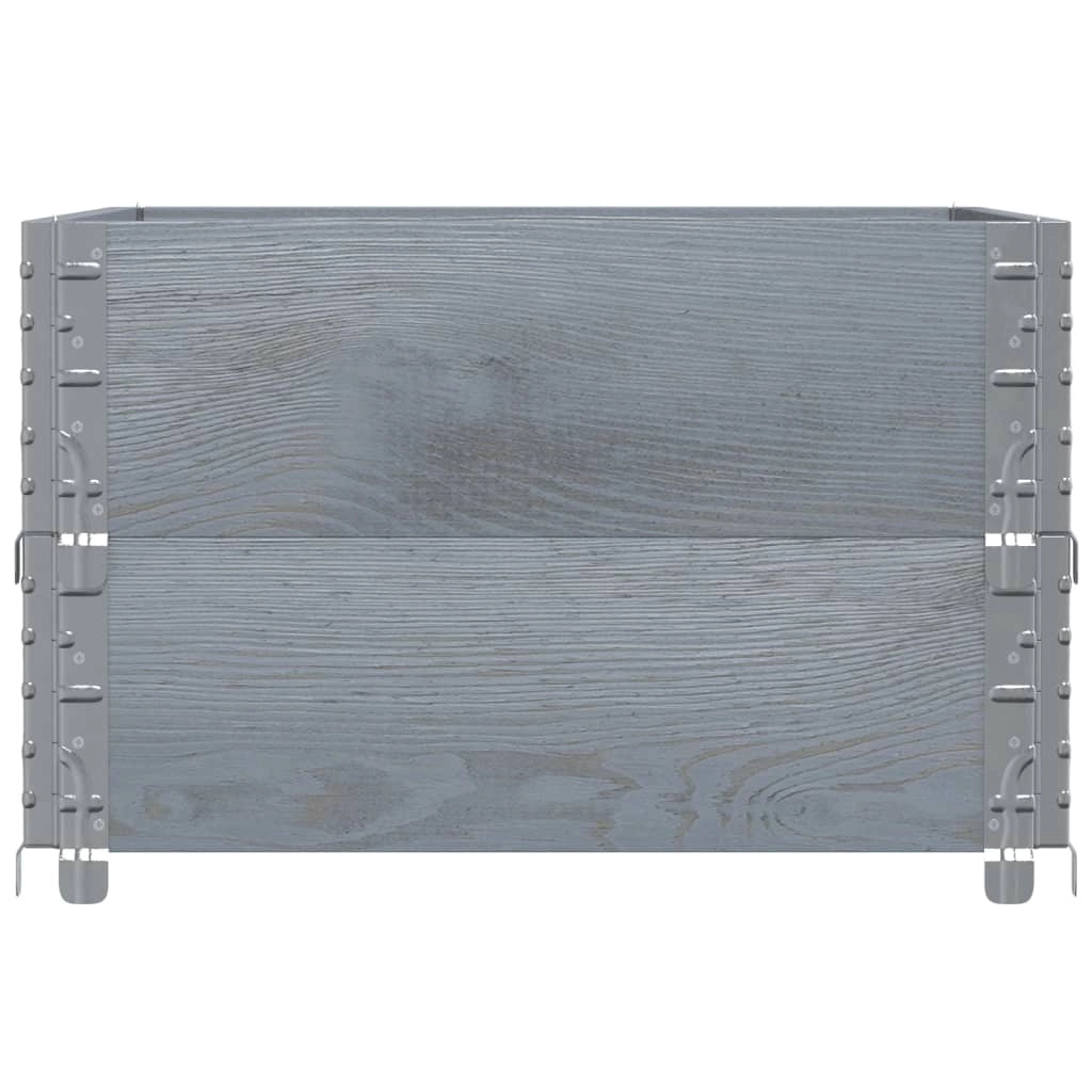 Fioriera rialzata per piante fiori terrazzo giardino 80 x 60 cm in legno massello di pino grigio 02_0037880