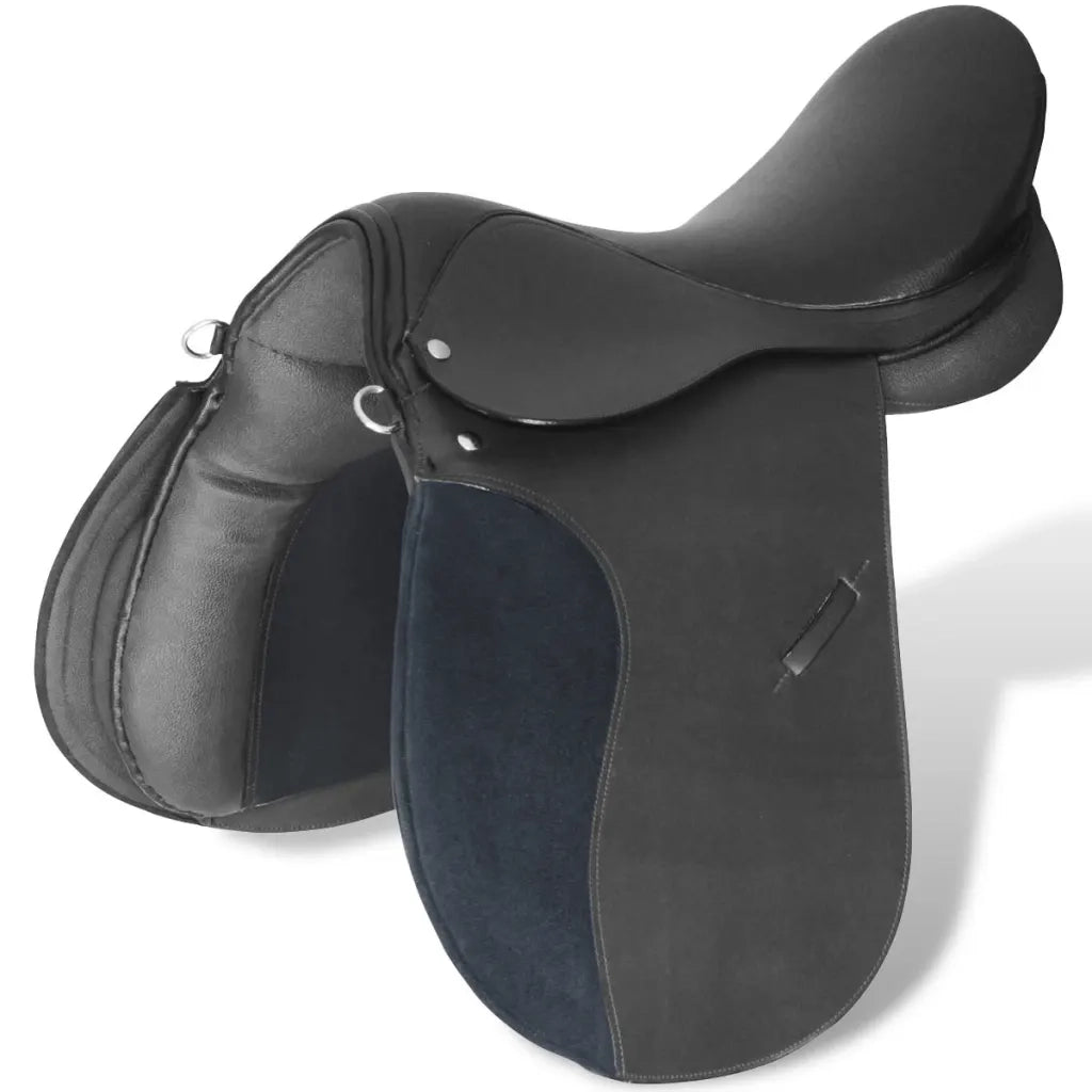 Set Sella Equitazione 16" in Pelle Naturale Nera 14 cm 5-in-1 90643