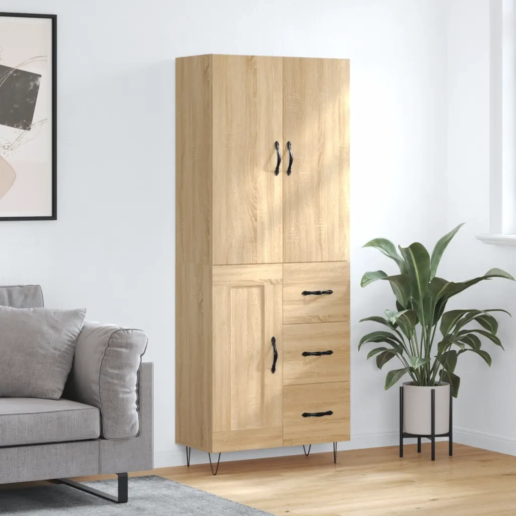 Credenza Rovere Sonoma 69,5x34x180 cm in Legno Multistrato 3198108
