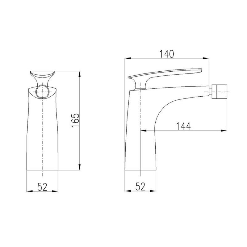TIGRIS miscelatore bidet in ottone cromato bianco e tappo girevole