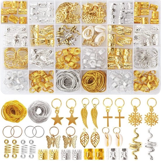 230 pezzi di Dreadlocks Accessori per Capelli, Spirali per Capelli con Maniglie Metalliche Regolabili, Vleccia Capelli, Accessori per Dreadlocks per Uomo Donna Decorazione