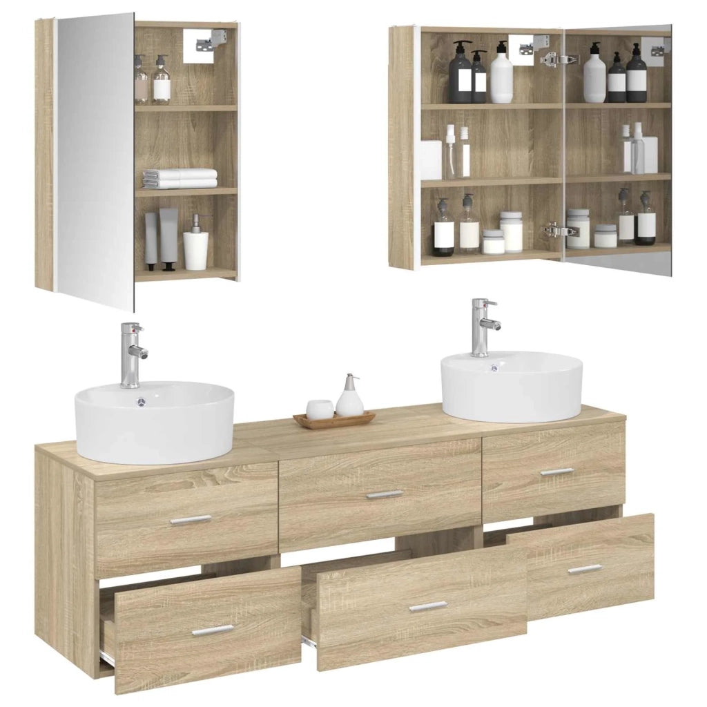 Set di mobili per il bagno 5 pcs Rovere Sonoma 3406889