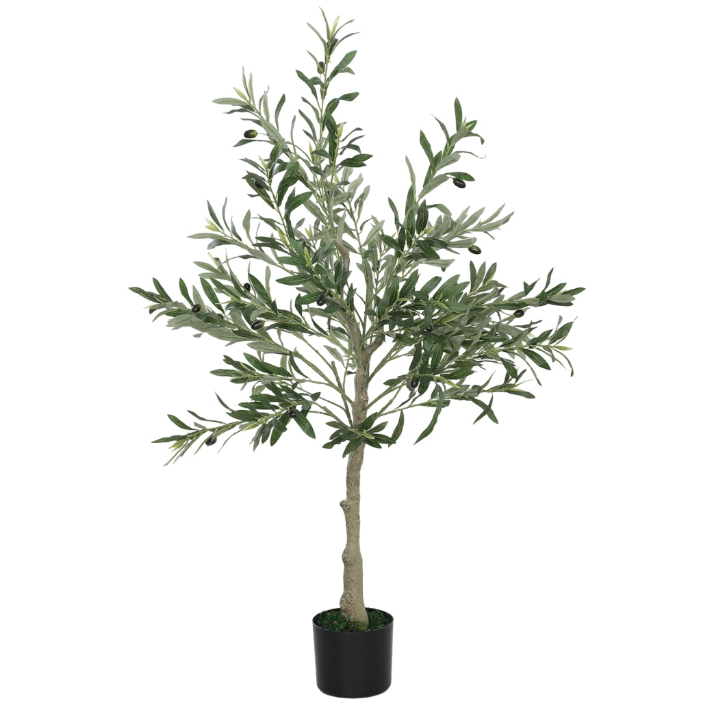Albero di Olivo Artificiale 120 cm con Vaso ¨C zephmum ¨C Verde