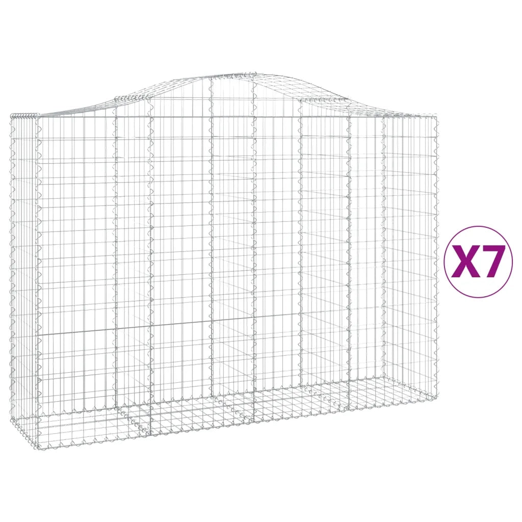 Cesti Gabbioni ad Arco 7 pz 200x50x140/160 cm Ferro Zincato 3145687