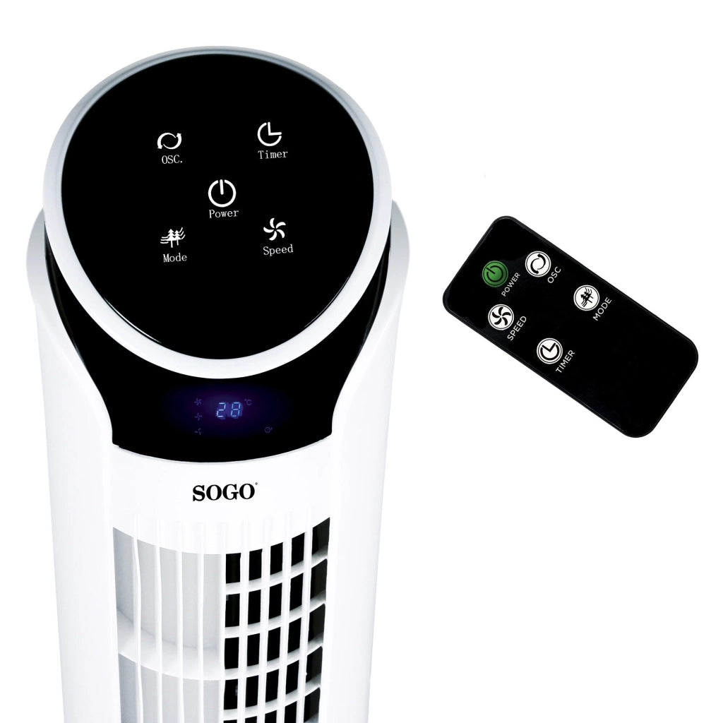 Ventilatore a torre digitale 33 pollici, 3 velocità, pannello touch telecomando, timer 12 ore 45W - SOGO