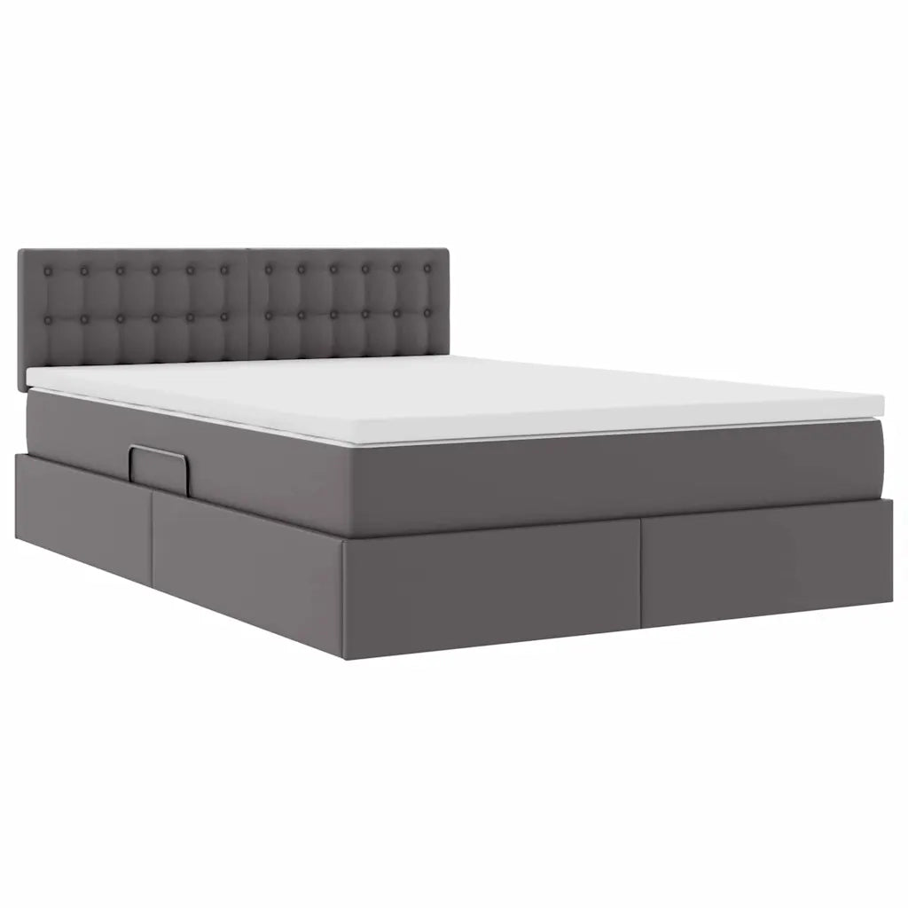 Letto con contenitore e materasso Grigio 140 x 200 cm