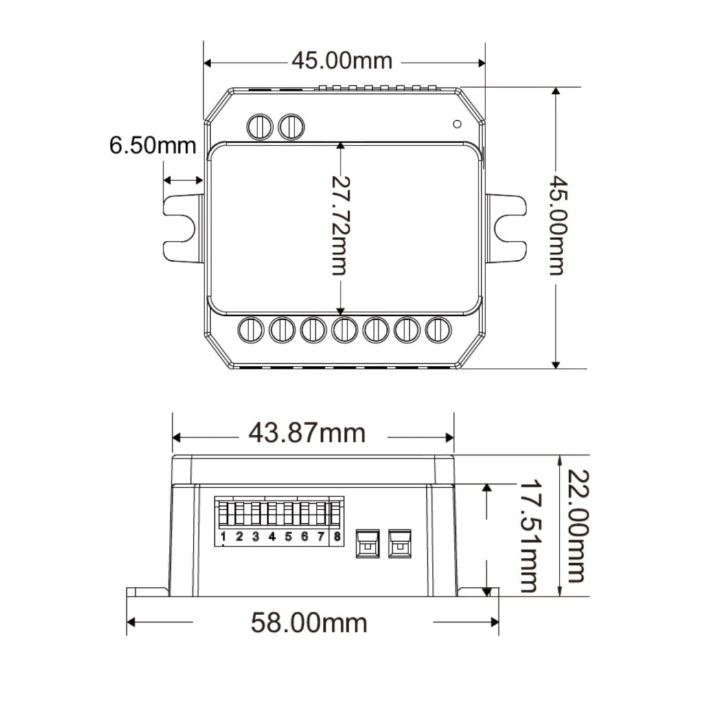 Led Dimmer DALI AC Push Triac 0/1-10V, Pulsante NO, 12V 24V 36V 48V 8A, 1 Canale Tensione Costante, per Strisce LED Monocolore