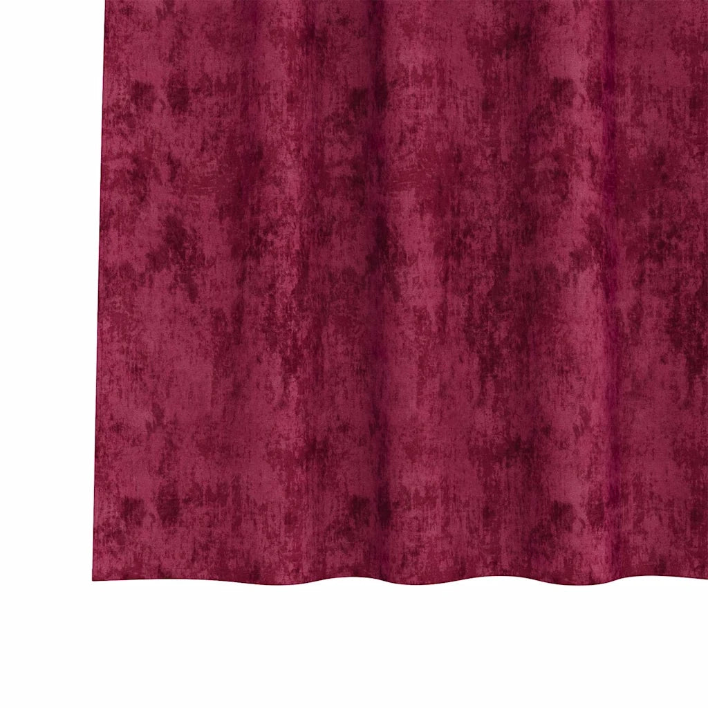 Tende in Velluto 2 pz Rosso vino 175 x 140 cm Velluto