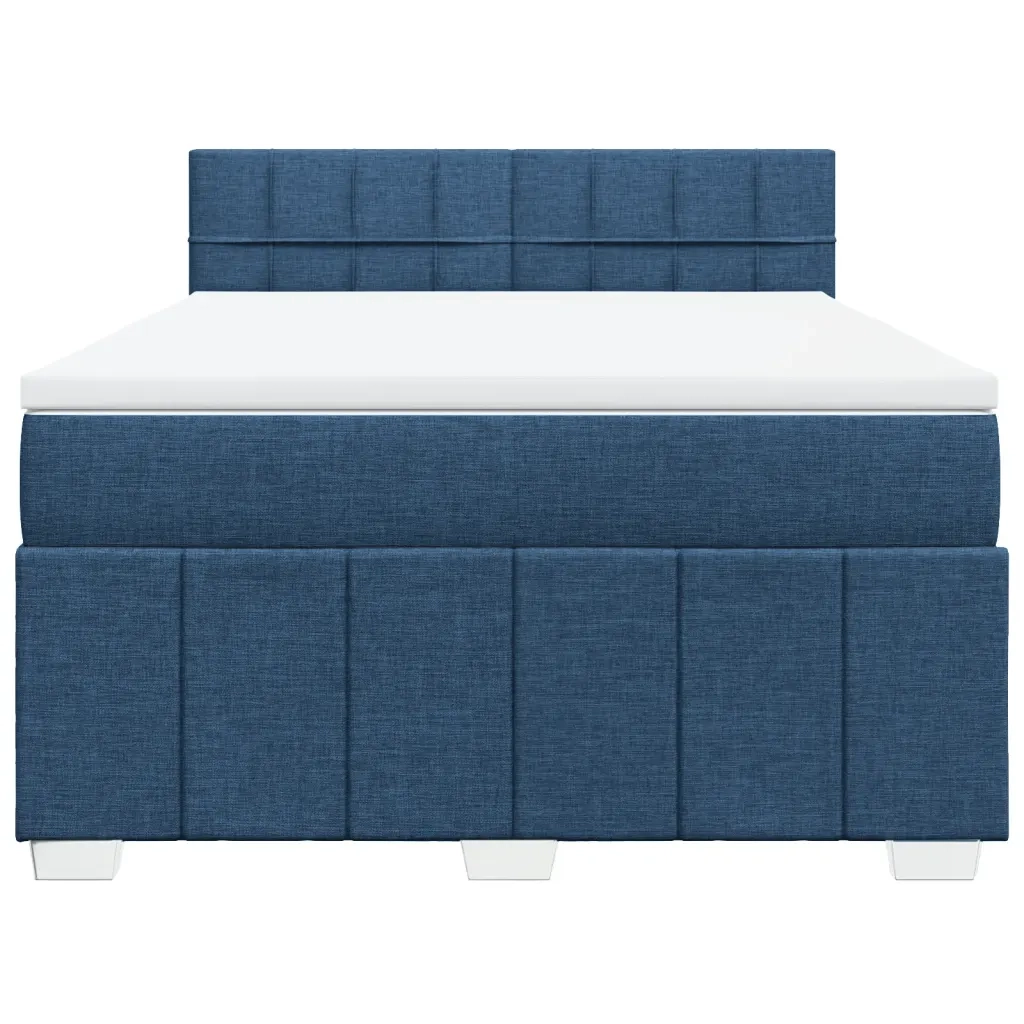 Giroletto a Molle con Materasso Blu 140x200 cm in Tessuto