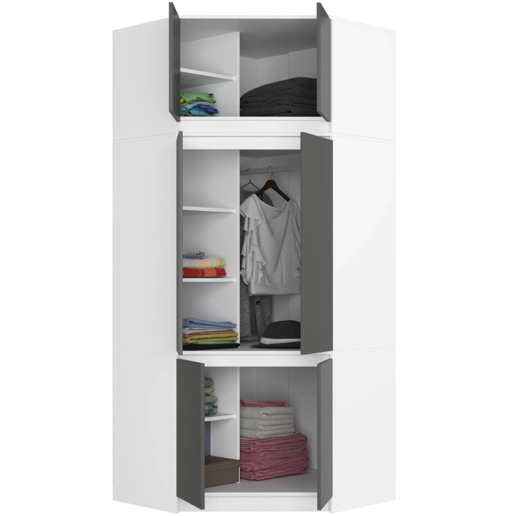 Sopralzo per armadio AKORD S100 Bianco 100 cm 2 ante inseto frontale Grigio Grafite 100x50x55 cm