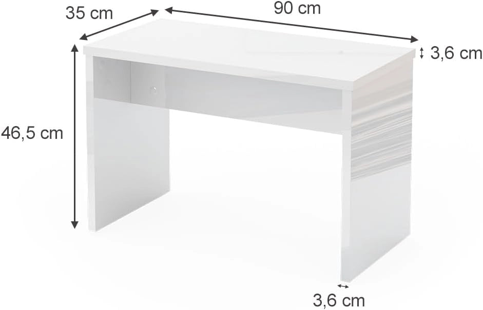 Panca Viola, Bianco, 90 cm per tavolo da toeletta, da utilizzare come seduta per il tavolo da trucco