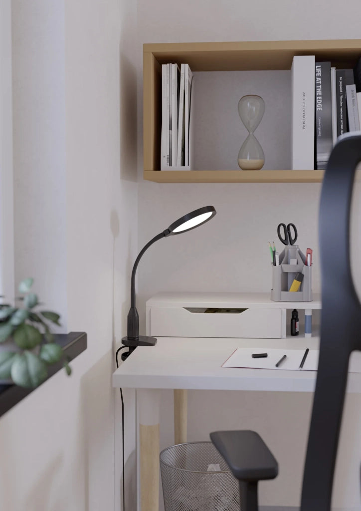 Lampada Scrivania Moderna Lauro Plastiche Nere Led 5,5W 600Lm