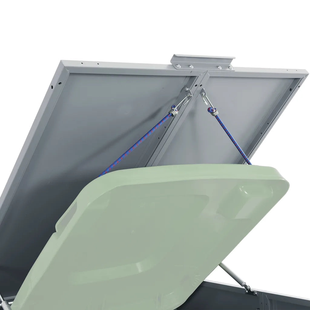 vidaXL Copribidone con Ruote Bidone Singolo Grigio 69x79x117cm Acciaio