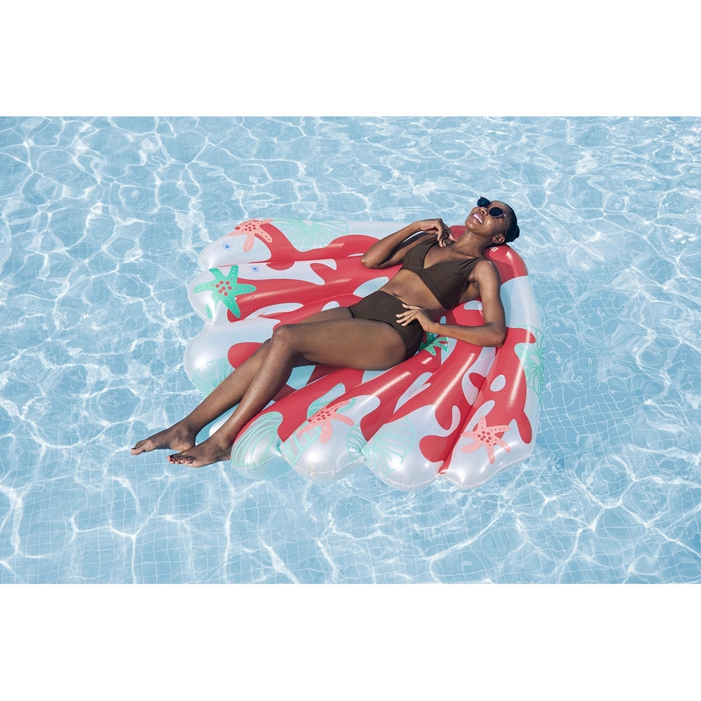 Trade Shop - Materassino Gonfiabile Galleggiante Design Corallo Rosso Piscina Lago Estate 43724 -