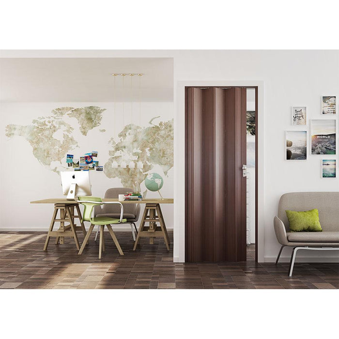 Porta a Soffietto da Interno 88,5x214 cm in PVC Florance Noce Mansonia