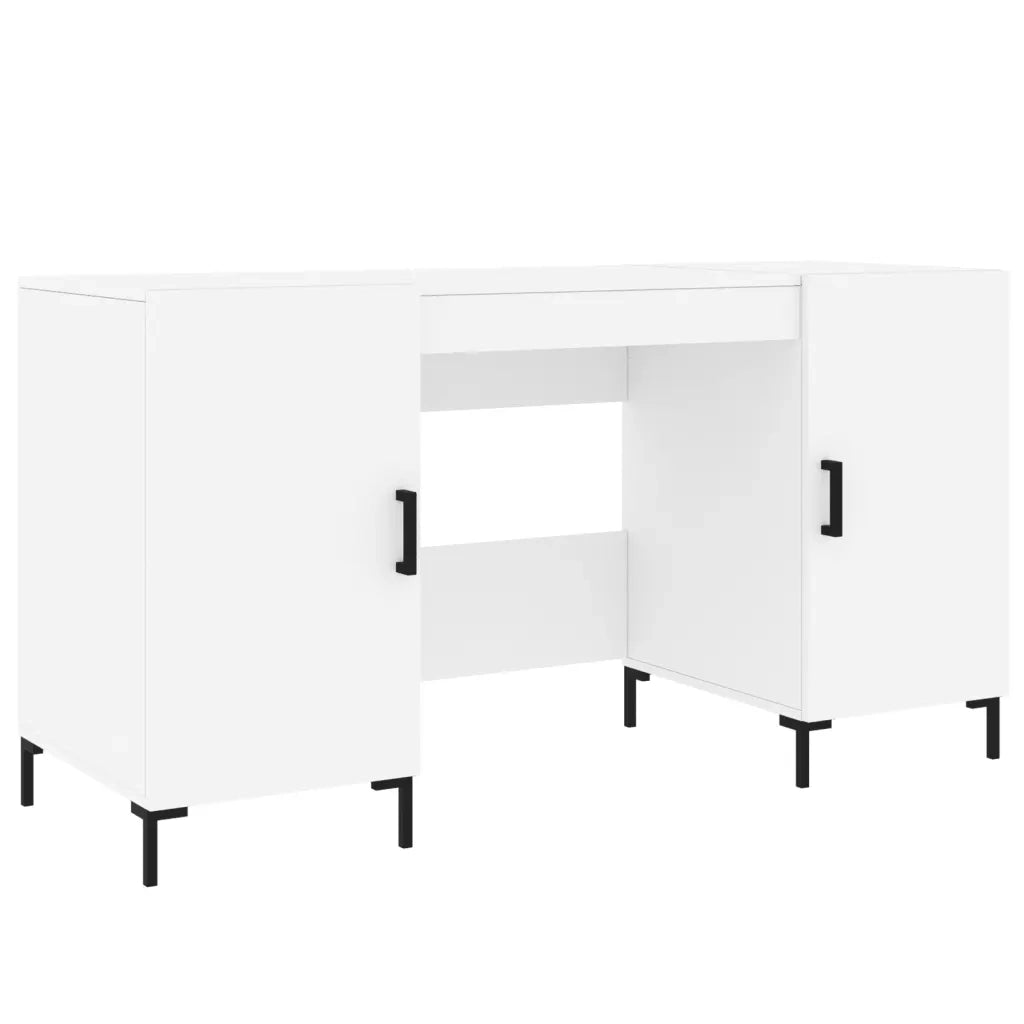Scrivania Bianca 140x50x75 cm in Legno Multistrato 829548
