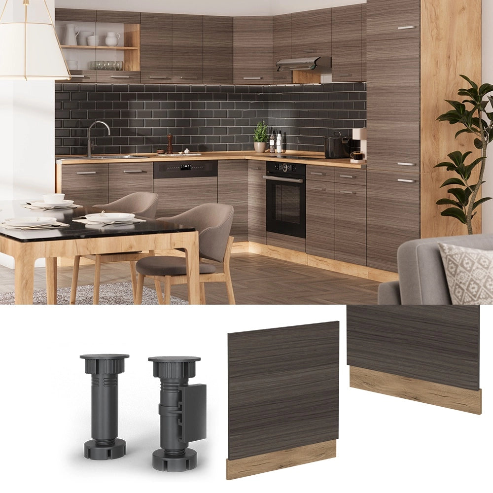 Pannello frontale R-Line Grigio nobile/Rovere dorato 60 cm senza piano di lavoro Vicco