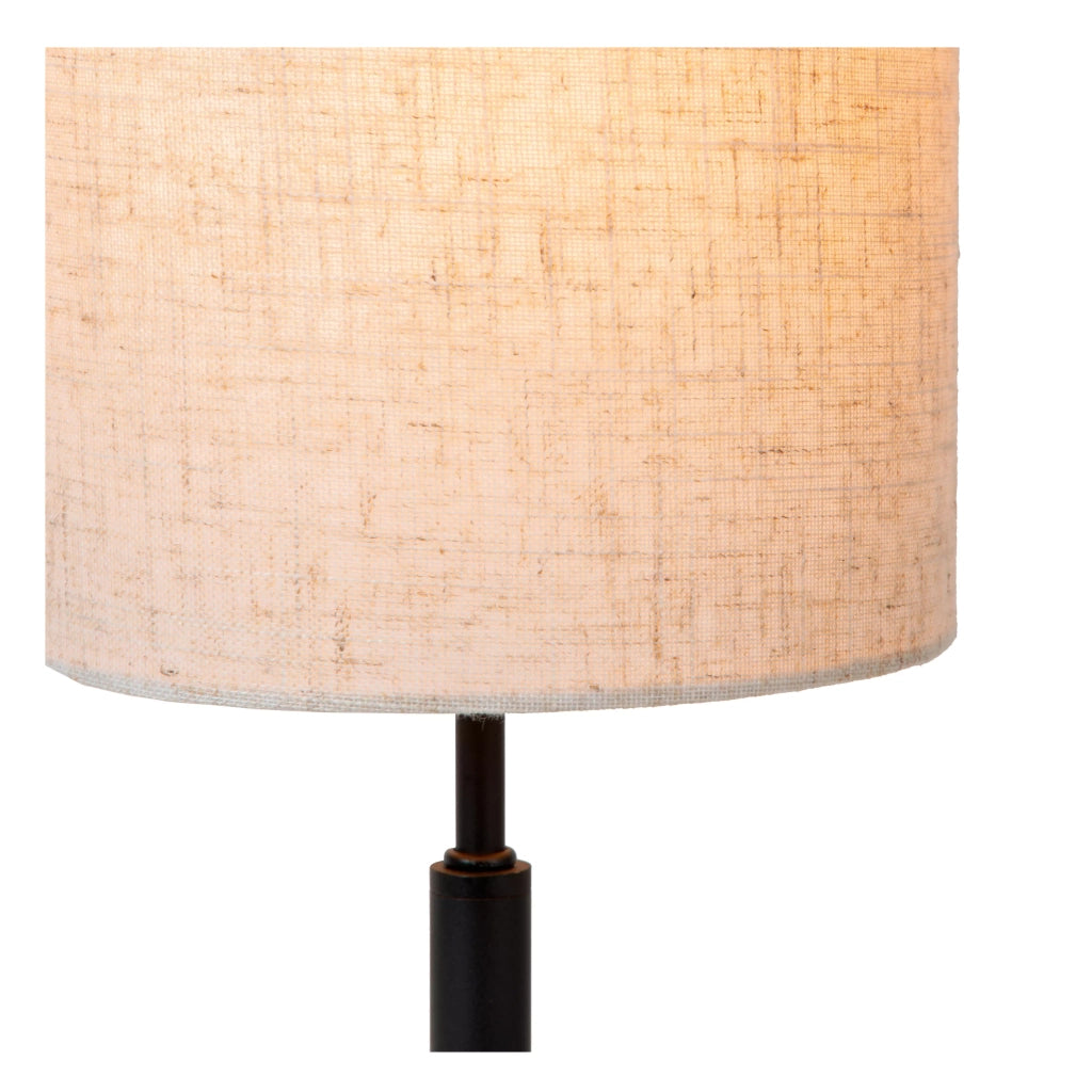 Lucide Maya lampada da tavolo nera paralume beige E27