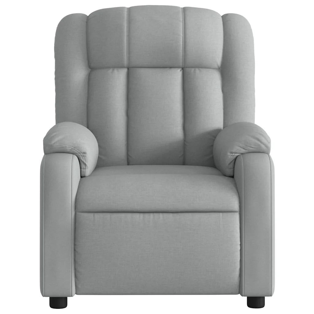 Poltrona | Sedia Relax reclinabile in tessuto grigio chiaro