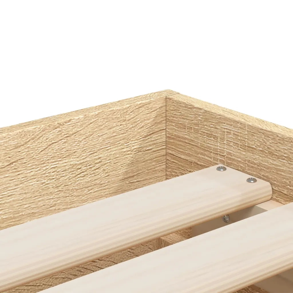 Letto singolo | Letto per adulti | Giroletto Cassetti Rovere Sonoma 75x190 cm Legno Multistrato