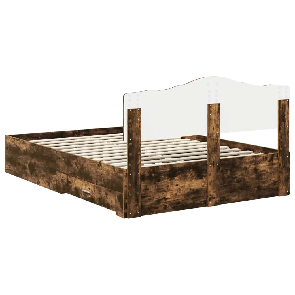 Struttura del letto Rovere fumé 140 x 200 cm Legno multistrato 3413188