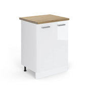 Vicco Mobiletto base cucina Bianco lucido 60 cm , PL Rovere