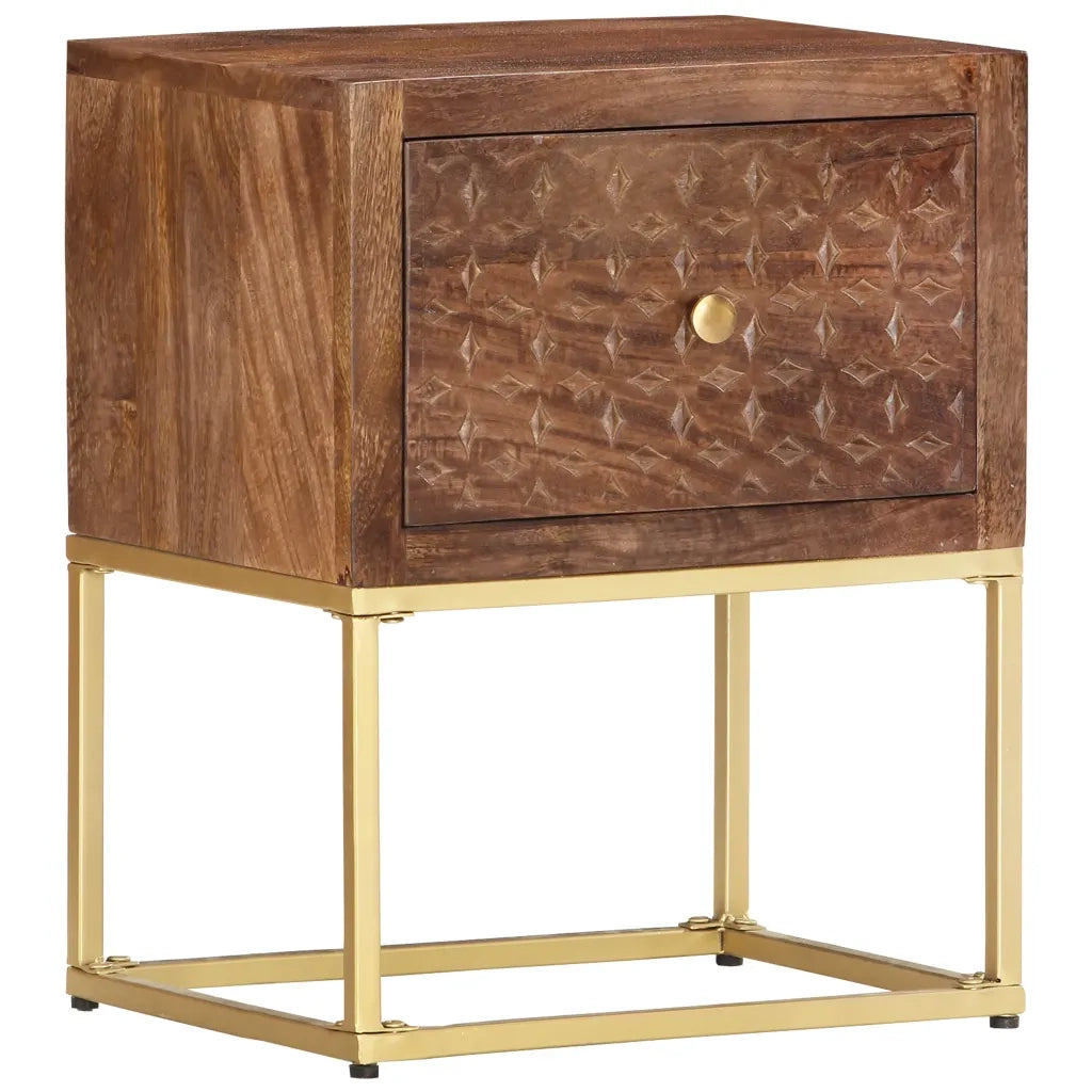 Comodino 40x30x50 cm in Legno Massello di Mango cod mxl 30769