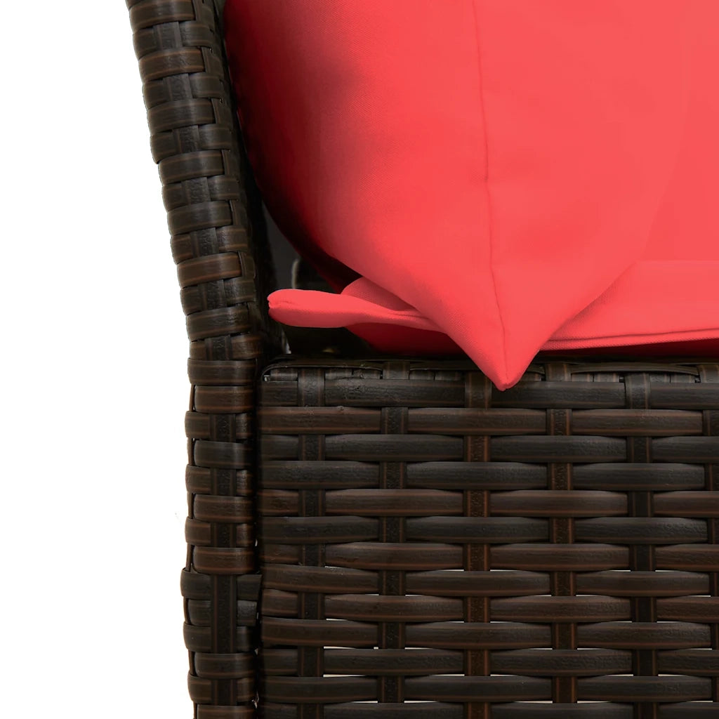 vidaXL Divano da Giardino con Cuscini in Polyrattan Marrone