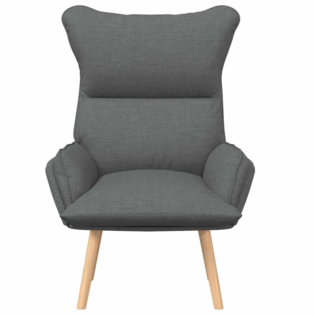 Poltrona | Sedia Relax Grigio scuro 69 x 74 x 93 cm Tessuto e compensato