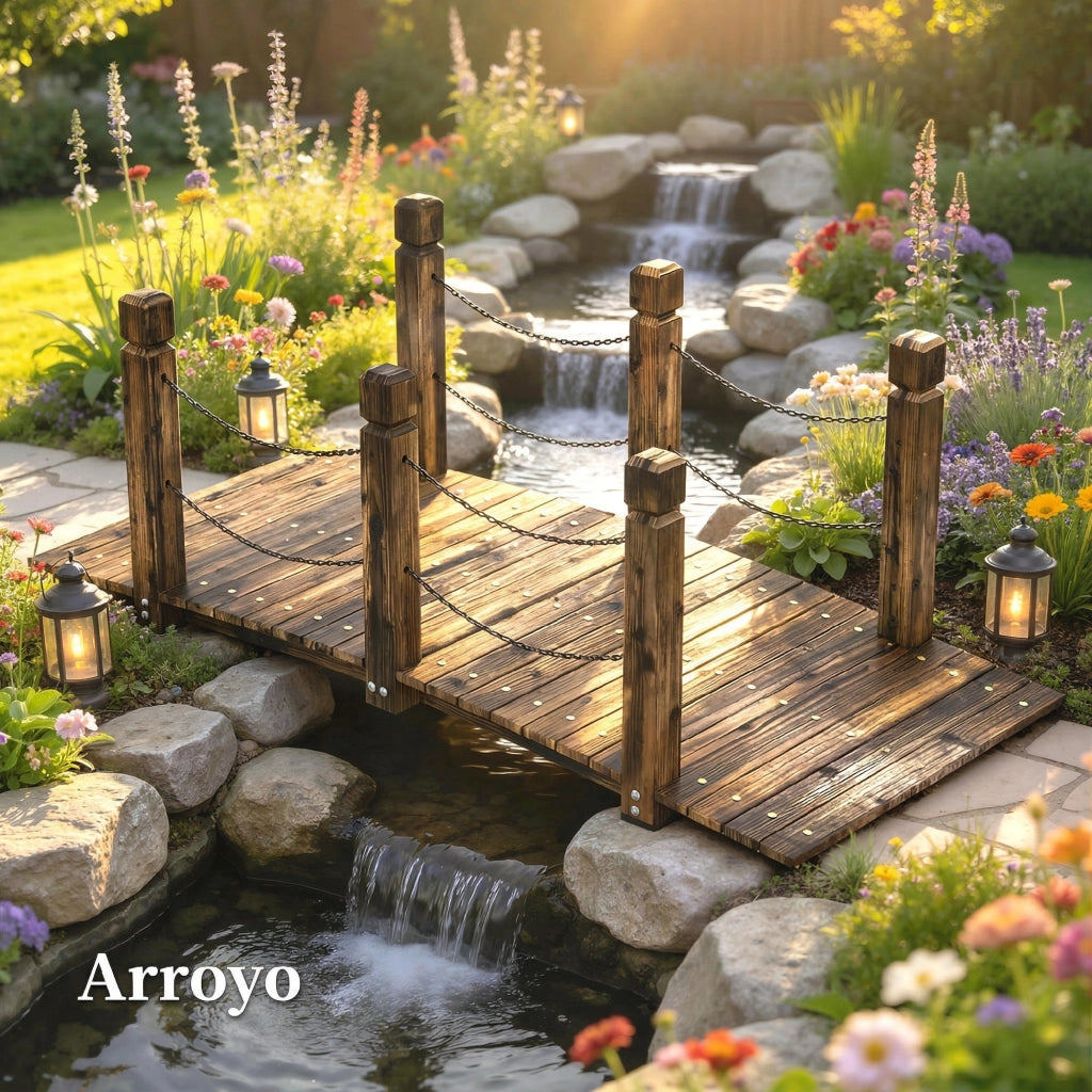Ponte da Giardino in Legno ¨C zephmum ¨C 1.51 m Effetto Carbonizzato