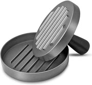 Fornello per Hamburger - Materiale in Lega di Alluminio - Manico in Legno - Diametro 110 mm - Spessore 11,9 mm - Adatto per Hamburger di Carne e Vegetariani - Fornello per Hamburger