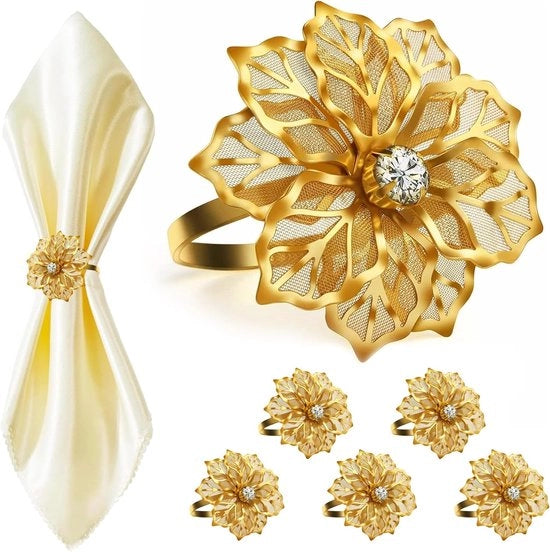 Set di 6 anelli per tovagliette - decorazione elegante - oro