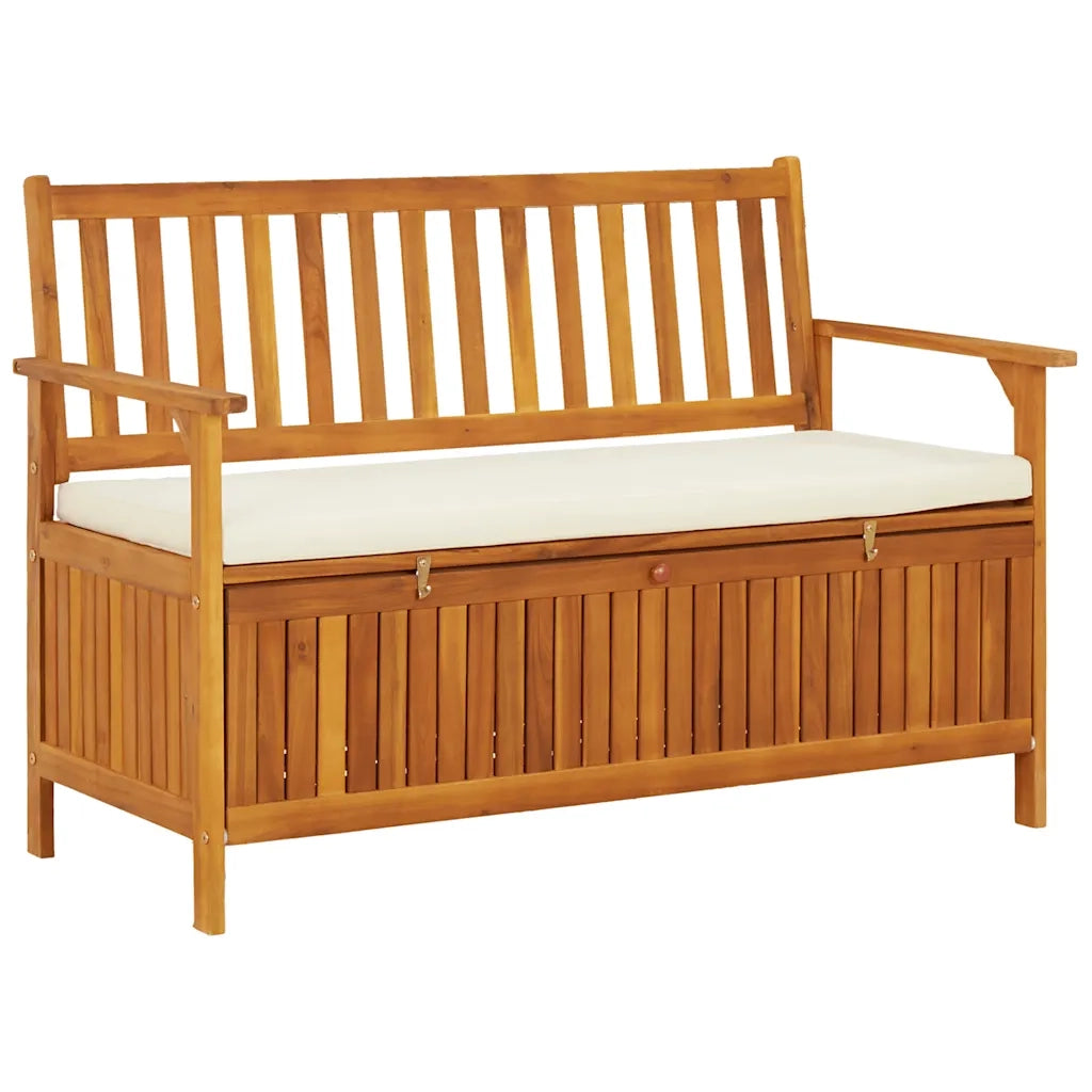 Cassapanca da Giardino in Legno Massello di Acacia 120x63x84 cm