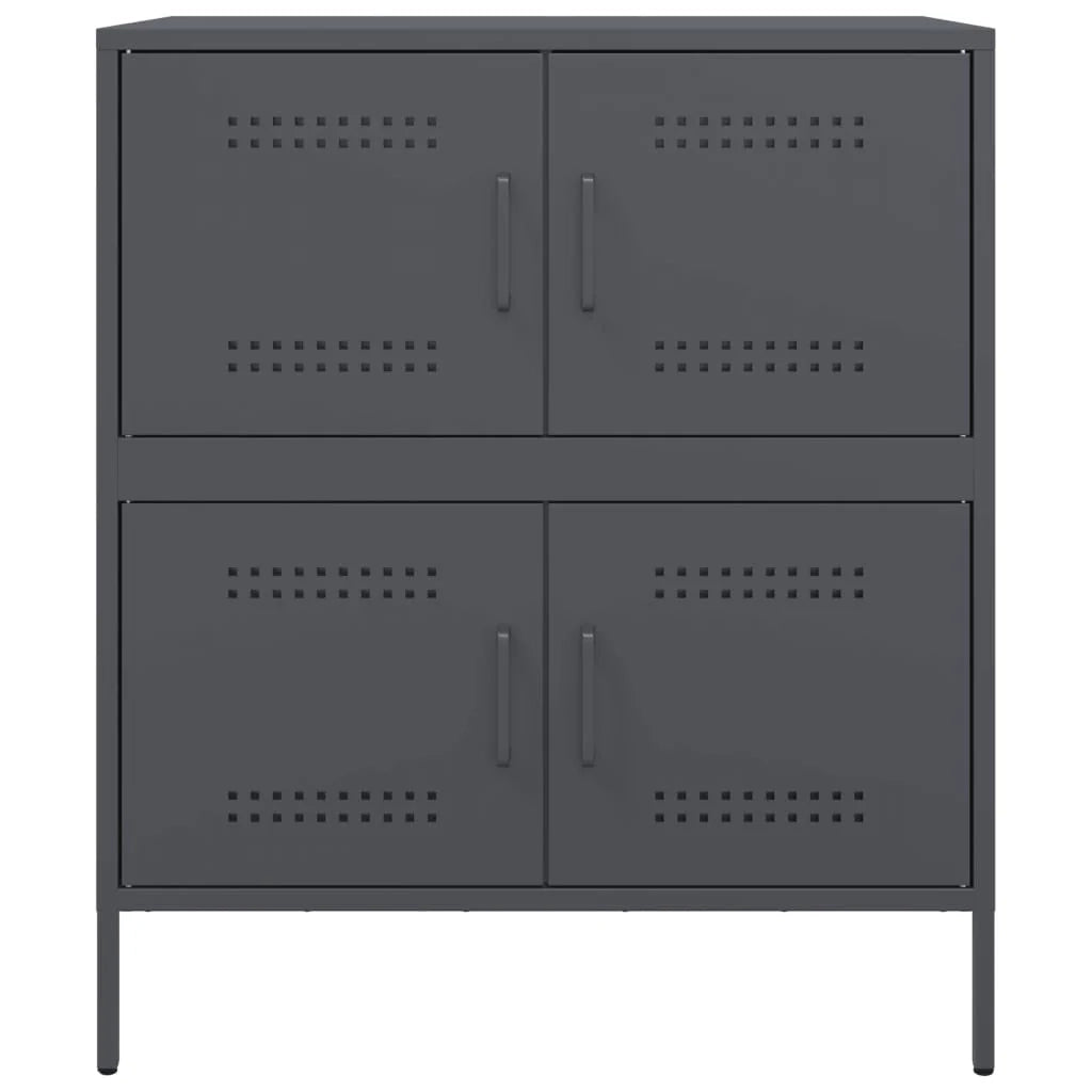 Buffet credenza cassettiera mobiletto mobile contenitore organizer per cucina soggiorno salotto 68 x 39 x 79 cm acciaio antracite 02_0029706