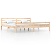 Letto matrimoniale | Letto per adulti | Giroletto senza Materasso in Legno Massello 200x200 cm