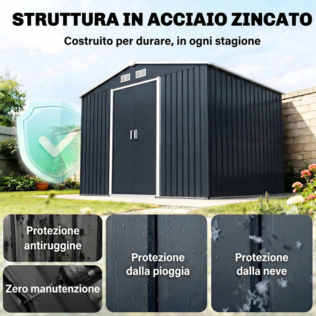 Armadio Scorrevole ¨C Zephmum ¨C Grigio Scuro 277x195x192 cm