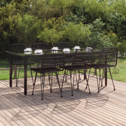 Set da Pranzo da Giardino 7 pz Nero in Polyrattan cod mxl 35599