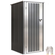 Armadio da Giardino con Porta Bloccabile ¨C zephmum ¨C Grigio Antracite 83x89x163cm