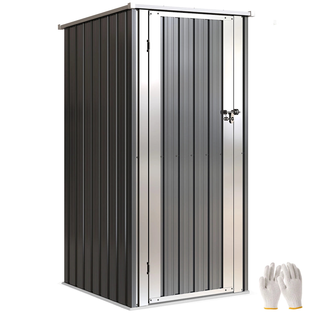 Armadio da Giardino con Porta Bloccabile ¨C zephmum ¨C Grigio Antracite 83x89x163cm