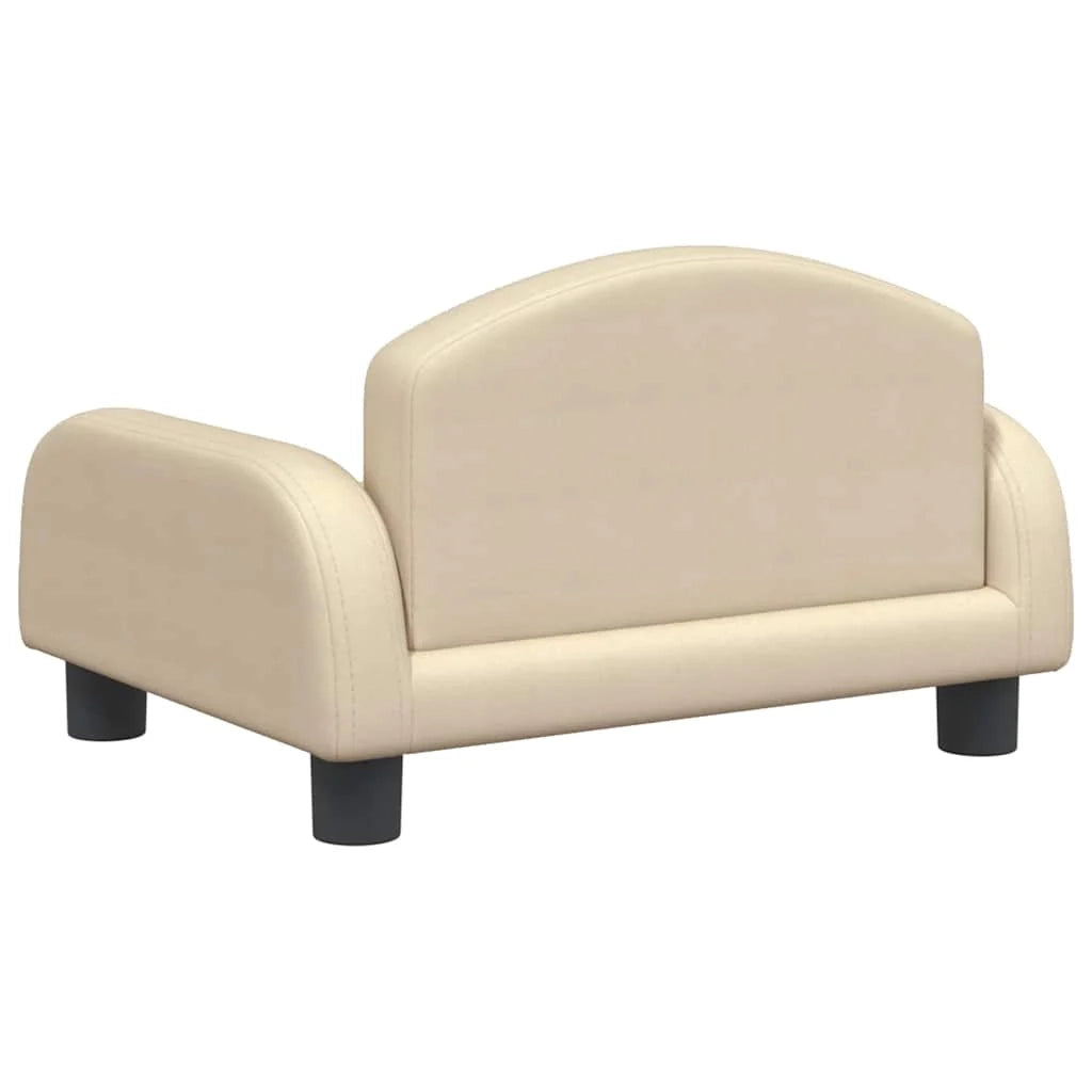 Cuccia per cani a forma di cesto comoda 50 x 40 x 30 cm tessuto color crema 02_0042679