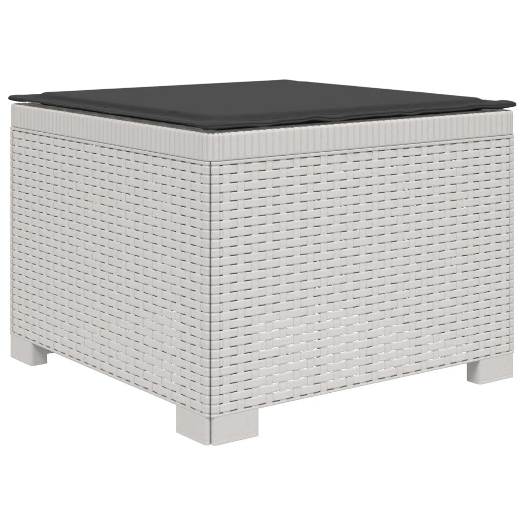 Divano da giardino 4 posti con cuscini aspetto rattan PP Bianco 3443935