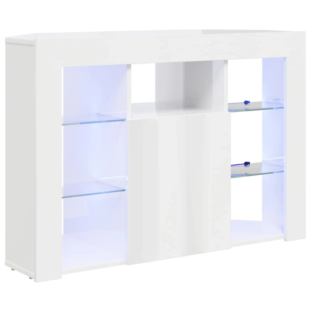 Mobile TV LED Angolare Bianco ad Alto Lucido 100x40x68cm 889789