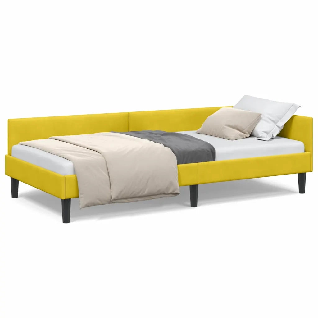 vidaXL Struttura del letto ad angolo con testiera Giallo 90 x 190 cm